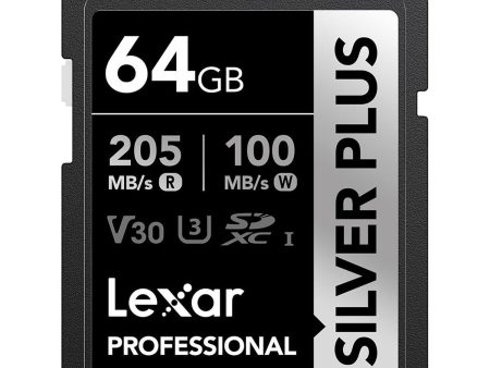 Lexar Professional SILVER PLUS SDXC UHS-I Card, V30 160MB s Read Speed, 64GB Online