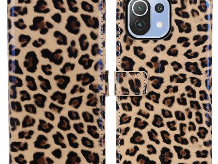 Leopard Pattern Leather Wallet Stand Case for Xiaomi Mi 11 Lite 4G   5G   11 Lite 5G NE For Sale