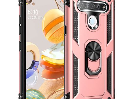 Anti-drop PC + TPU Hybrid Shell Cover with Ring Kickstand for LG K61 Sale