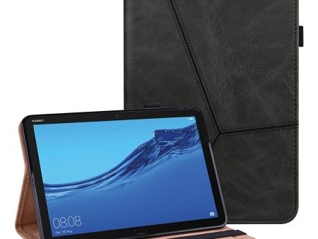 Card Holder Design Stitching Line Leather Tablet Stand Cover with Elastic Strap for Huawei MediaPad M5 lite 10 Discount