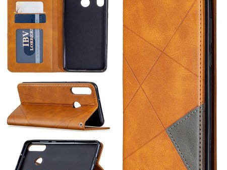 Geometric Pattern Shell Leather Unique Case for Huawei Y6p on Sale