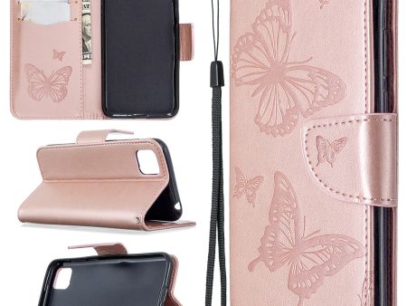 Imprint Butterfly Magnetic Leather Cover for Huawei Y5p Honor 9S Fashion