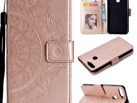 Imprint Mandala Flower  Leather Wallet Flip Casing for Huawei Y6 (2018)   Honor 7A (without Fingerprint Sensor) Online Hot Sale