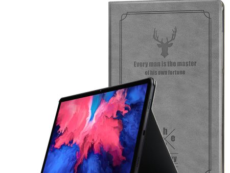 Imprint Deer Pattern PU Leather + PC Stand Tablet Protective Case Cover for Lenovo Tab P11 TB-J606F   Tab P11 5G on Sale