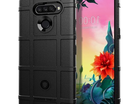 Shock-proof Rugged Square Grid Texture TPU Back Case for LG K50S on Sale