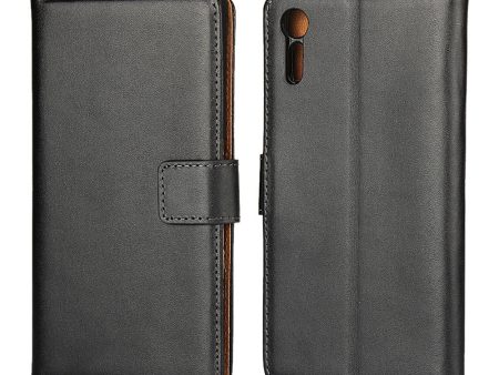 Wallet Stand Genuine Split Leather Case Cover for Sony Xperia XZs   XZ Sale