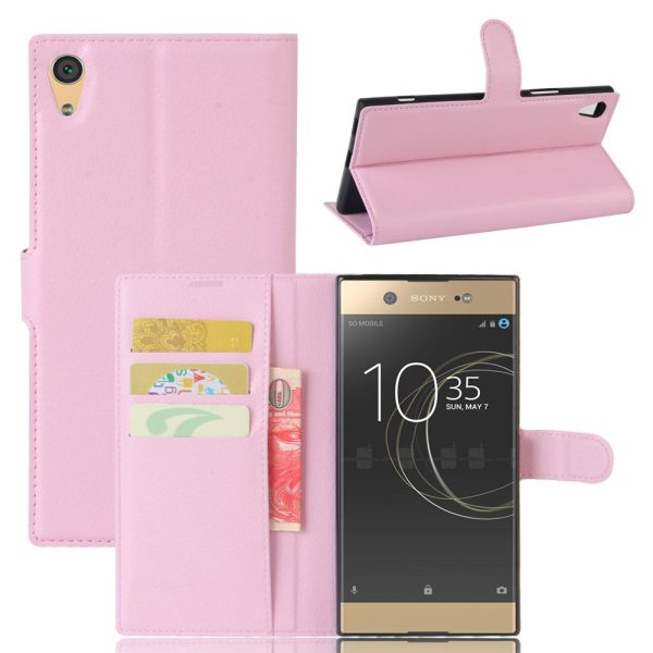 Litchi Skin Leather Wallet Cover for Sony Xperia XA1 Ultra For Sale