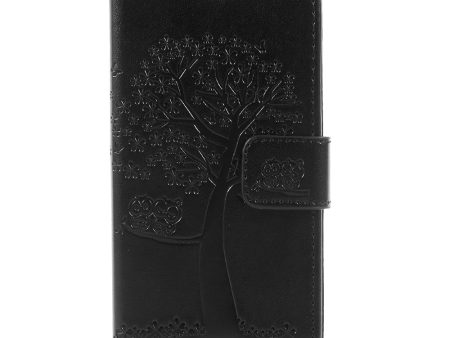 Imprint Tree and Owls Leather Wallet Case with Stand for Huawei P8 Lite (2017)   Honor 8 Lite Cheap