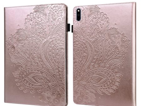 Leather Wallet Stand Tablet Protective Shell with Peacock Flower Pattern Imprinting for Huawei MatePad 10.4 (2020) (2022) Honor V6 Fashion