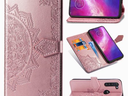 Embossed Mandala Flower Wallet Leather Protective Shell Case for Motorola Moto G8 Power For Sale