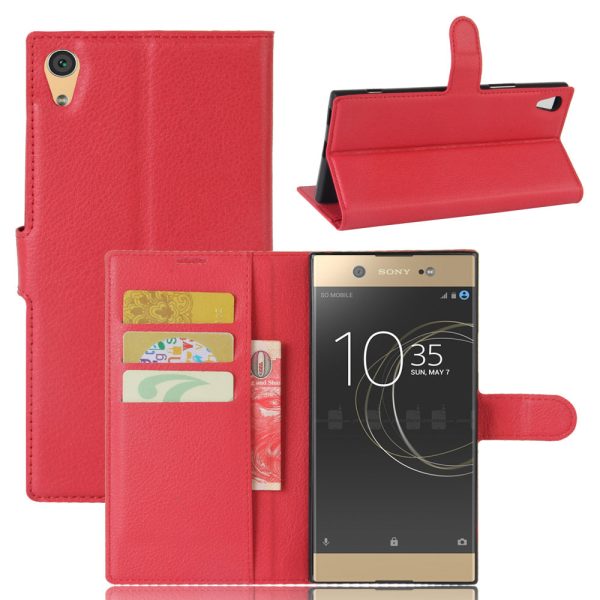 Litchi Skin Leather Wallet Cover for Sony Xperia XA1 Ultra For Sale