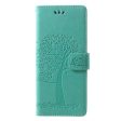 Imprint Tree Owl Leather Wallet Stand Case for Sony Xperia 1 Discount