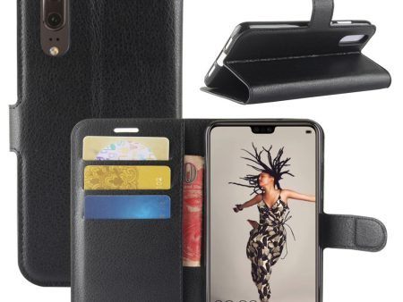 For Huawei P20 Litchi Texture Wallet Stand Leather Phone Accessory Case Supply