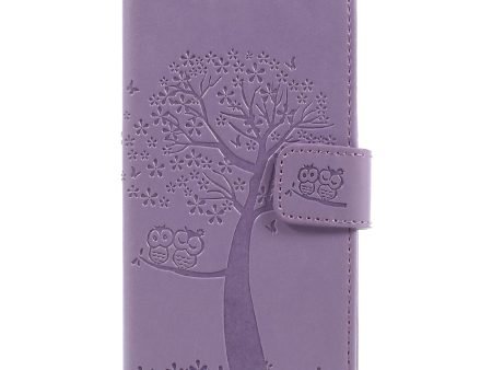 Imprint Tree Owl Leather Wallet Case for Samsung Galaxy J3 (2017) EU Version Fashion