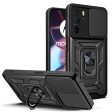 For Motorola Edge 30 Pro Anti-scratch Slide Camera Cover Hard PC + TPU Ring Kickstand Case Anti-drop Phone Shell Online Hot Sale