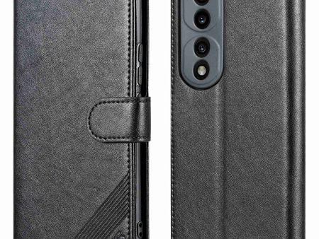 AZNS For Honor 70 Pro 5G Full Covering Anti-fall Phone Cover Textured PU Leather Stand Flip Case Magnetic Closure Shockproof Protective Wallet Case Online Sale