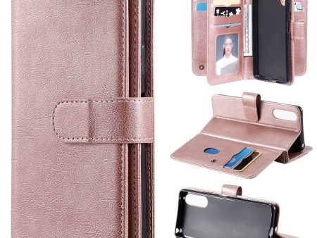 KT Multi-functional Series-1 10 Card Slots Leather Wallet Case for Sony Xperia 10 II For Discount