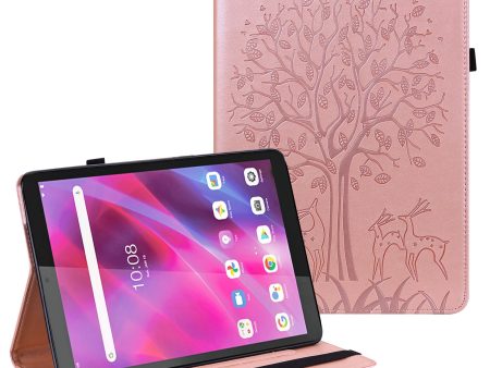 Imprint Tree and Deer Pattern Elastic Strap Closure Leather Stand Tablet Cover for Lenovo Tab M10 HD (TB-X505L TB-X505F) M10 (TB-X605L TB-X605F) Tab P10 (TB-X705F TB-X705L) For Discount