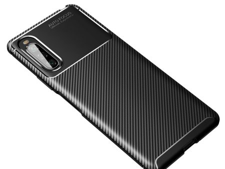 Carbon Fiber Skin TPU Unique Case for Sony Xperia 10 II For Discount