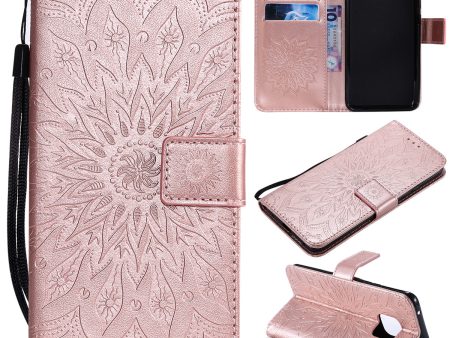 KT Imprinting Flower Series-1 Imprint Sunflower Wallet Leather Stand Case for Huawei Mate 20 Pro Hot on Sale