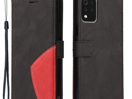 KT Leather Series-1 Folio Flip Drop-Resistant PU Leather Wallet Stand Case Cover with Wrist Strap for LG K42 K52 K62 For Sale