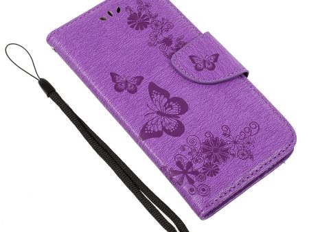 Imprinted Butterfly Flowers Leather Wallet Case for Huawei P8 Lite (2017)   Honor 8 Lite Cheap