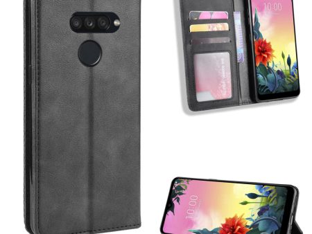 Retro Style PU Leather Stand Wallet Protective Cell Phone Case for LG K50S For Sale