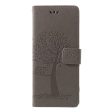 Imprint Tree Owl Leather Wallet Stand Case for Sony Xperia 1 Discount