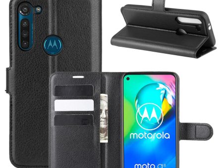 Litchi Skin with Wallet Leather Cover for Motorola Moto G8 Power Supply