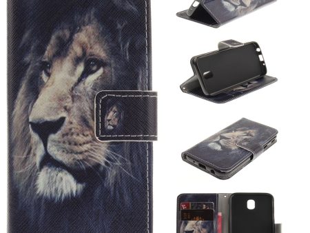 Pattern Printing Wallet Stand Leather Phone Case with Magnet for Samsung Galaxy J5 (2017) EU Version -Tiger Fashion