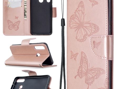 Imprint Butterfly Leather Stylish Shell for Huawei Y6p For Cheap