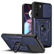 For Motorola Edge 30 Pro Anti-scratch Slide Camera Cover Hard PC + TPU Ring Kickstand Case Anti-drop Phone Shell Online Hot Sale