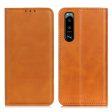 Auto-absorbed Split Leather Wallet Phone Cover with Stand Shell for Sony Xperia 5 III 5G For Sale